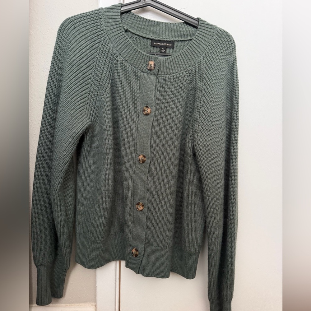 Green cardigan